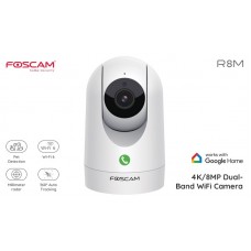 Foscam R8M無線網絡攝影機UHD 4K 8.0MP 雙頻 WiFi 6,雙向一鍵通話,毫米波雷達 360° 自動追蹤